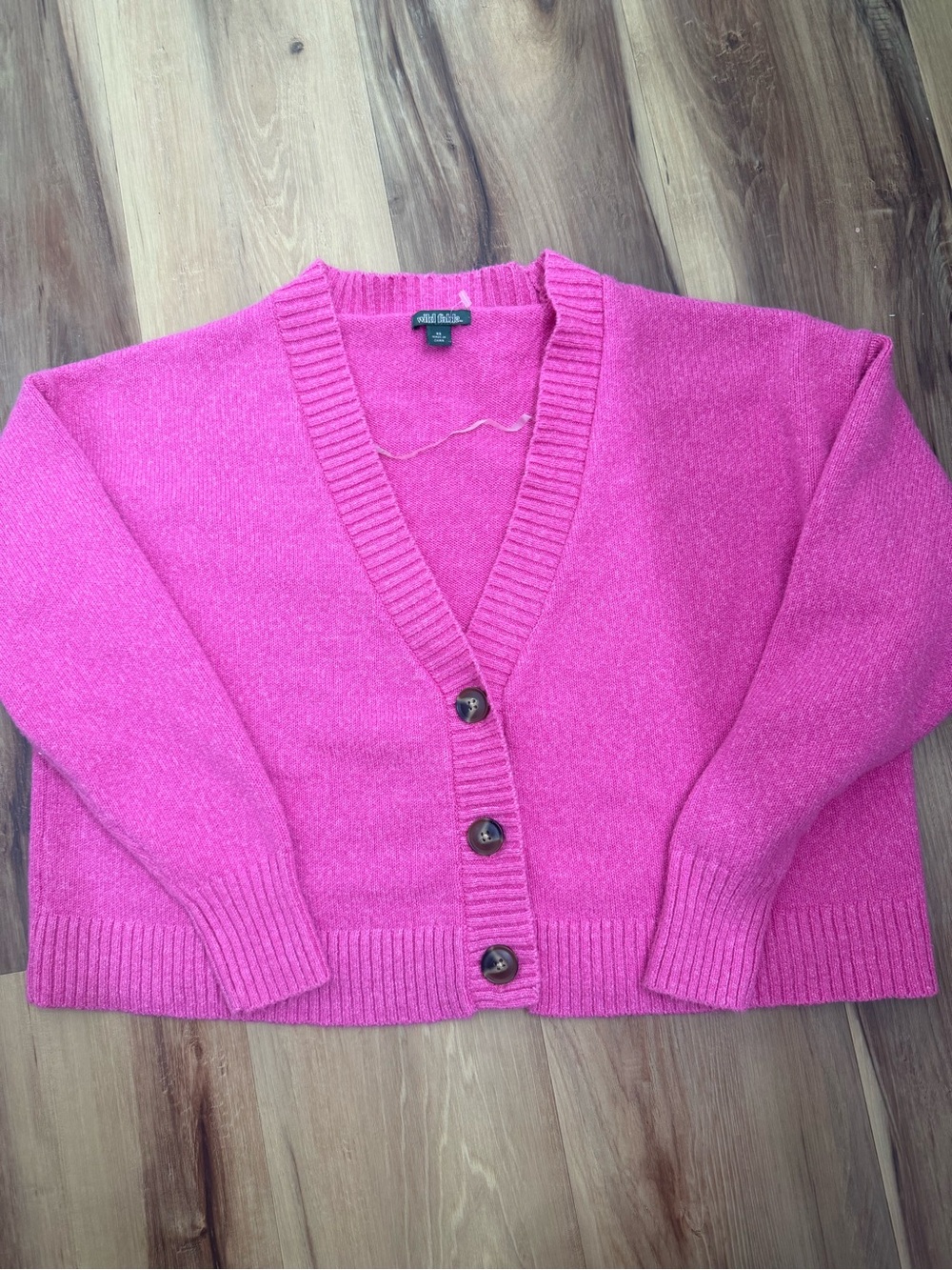 wild fable Hot Pink V-Neck Button Cardigan